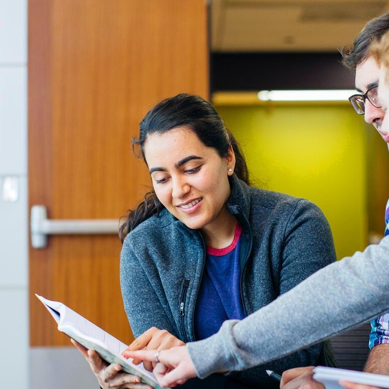 counselor working with students